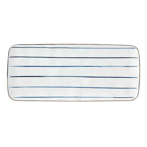 Lenox Blue Bay Hors D'oeuvre Tray Blue, WHITE PORCELAIN 890206