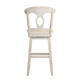 Homelegance By Top-Line Juliette Napoleon Back Wood Swivel Bar Stool White Rubberwood