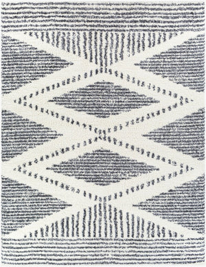 Livabliss Deluxe Shag Plush Polypropylene Area Rug for Entryways Bohemian Eclectic Decor Cream, Charcoal 7'10" x 10'2" DXS2309-710103
