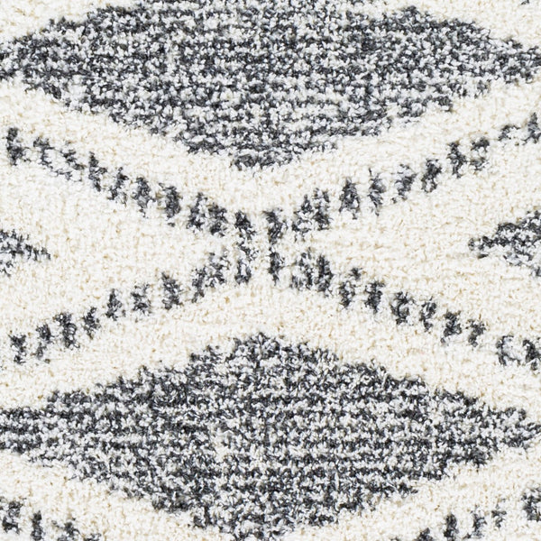 Livabliss Deluxe Shag Plush Polypropylene Area Rug for Entryways Bohemian Eclectic Decor Cream, Charcoal 7'10" x 7'10" Square DXS2309-710SQ