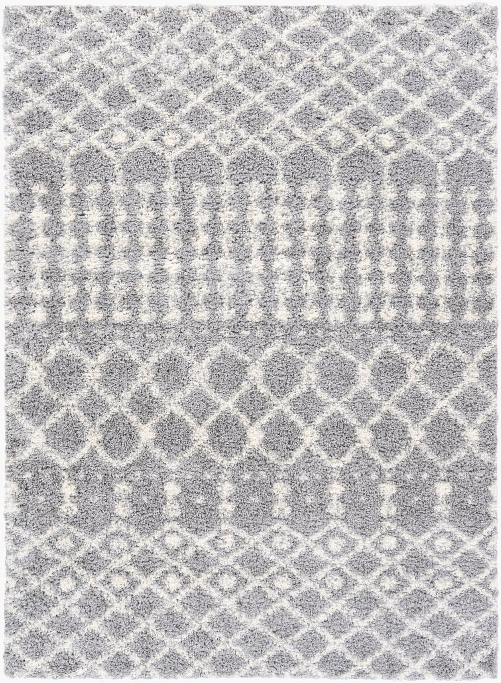 Livabliss Deluxe Shag Polypropylene Rug with Moroccan Pattern Soft Pile Entryway Accent DXS2313-23