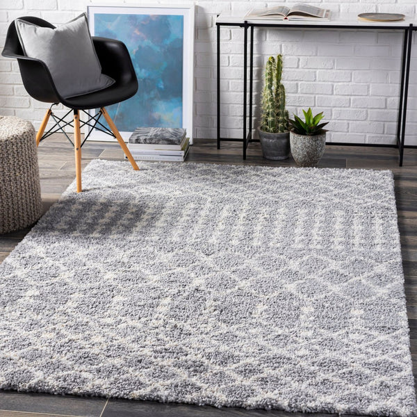 Livabliss Deluxe Shag Polypropylene Rug with Moroccan Pattern Soft Pile Entryway Accent DXS2313-23