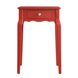 Homelegance By Top-Line Jessip 1-Drawer Wood Side Table Red Wood