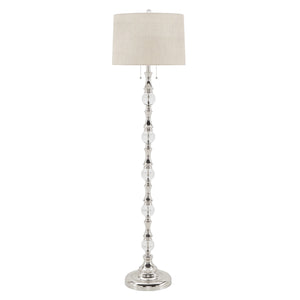 Homelegance By Top-Line Riana Glass Orb 2-Light Accent Floor Lamp Silver Steel