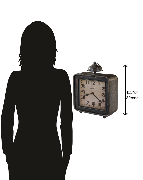 Hekman Furniture 635194 Collins Metal Mantel Clock - Rustic Antique Style With Quartz Movement For Home & Office Decor  Collins Mantel Clock 635194