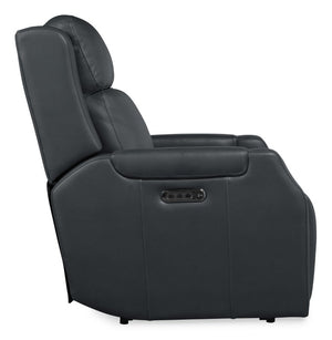 Hooker Furniture Nelson Zero Gravity Power Recliner In Salvo Denim Leather With Usb-C Charging & Adjustable Lumbar SS836-PHZL1-049