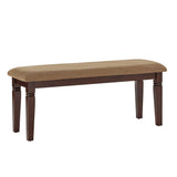 Homelegance By Top-Line Eladia Espresso Finish Upholstered Dining Bench Espresso Rubberwood