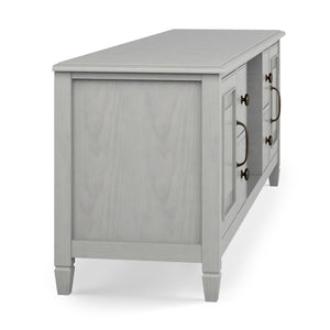 English Elm Connaught 72" Wide TV Stand with Cord Management, Solid Wood Chestnut Finish, Storage for TVs up to 80" Gray B136P158545