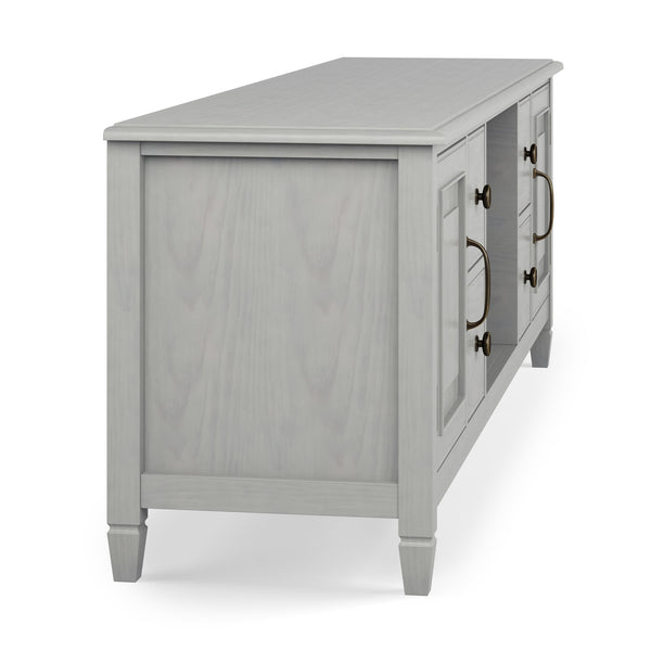 English Elm Connaught 72" Wide TV Stand with Cord Management, Solid Wood Chestnut Finish, Storage for TVs up to 80" Gray B136P158545