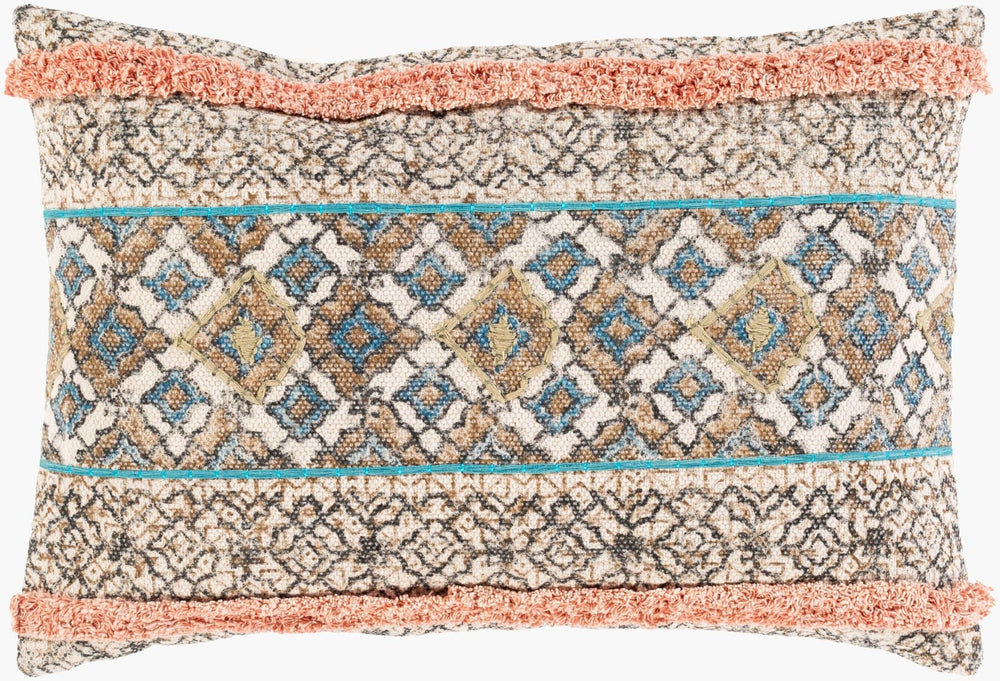 Livabliss Dayna Bohemian Global Cotton Lumbar Pillow Handcrafted Motifs for Sofa or Bed DYA004-1624P