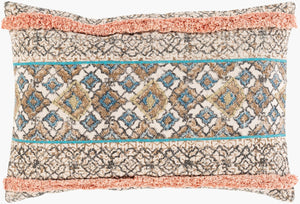 Livabliss Dayna Bohemian Global Cotton Lumbar Pillow Handcrafted Motifs for Sofa or Bed DYA004-1624P