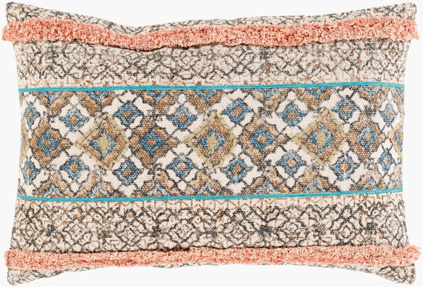 Livabliss Dayna Bohemian Global Cotton Lumbar Pillow Handcrafted Motifs for Sofa or Bed DYA004-1624P