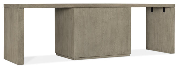 Hooker Furniture Linville 96" Desk With Centered Lateral File In Smoked Mink Oak Veneer — Expansive, Modern Workspace Medium Wood 6150-10926-85