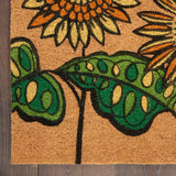 Nourison WaverlyWav17 Greetings WGT51 Machine Made Tufted  Indoor/Outdoor Floral  Rug Yellow, Yellow 100% Coir 99446771872