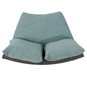English Elm Christopher Knight Home® - PT LIMON SINGLE SOFA Curved Armless Outdoor/Indoor Faux Rattan Chairs with Water-Resistant Cushions and Heavy-Duty Iron Frame Grey 54786.00GT