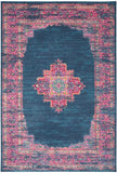 Nourison Passion PSN03 Machine Made Power-loomed Ornamental Border Indoor Only Bohemian Vintage Rug Blue, Blue 100% Polypropylene 99446815071