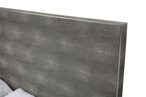 VIG Furniture Dynasty Dark Shagreen Platform Bed Eastern King With Stainless Steel Accents, Sleek Modern Support VGVCBD2108-GRY-BED-EK-1