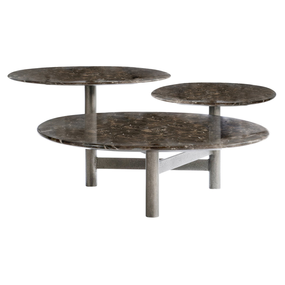Bernhardt Bernhardt Nez Emperador Marble Cocktail Table — Multi-Level Organic Silhouette, Graphite Base 321026