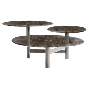 Bernhardt Bernhardt Nez Emperador Marble Cocktail Table — Multi-Level Organic Silhouette, Graphite Base 321026