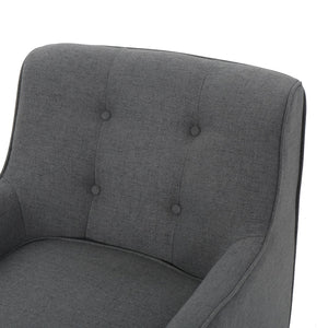 English Elm Arm Chair Tufted Mid-century Accent Seat with Rubberwood Legs for Living Room 60015.00CCL