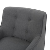 Christopher Knight Home® - Noble House - Felicity Mid Century Charcoal Fabric Arm Chair