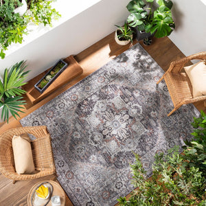 Livabliss Daytona Beach Traditional Outdoor Rug Polypropylene Patio Woven Uv Resistant Light Gray, Bla 5'3" x 7' DYT2311-537