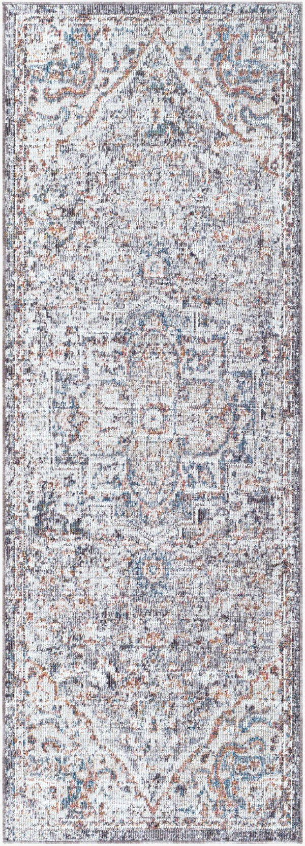 Livabliss Daytona Beach Traditional Runner Rug Polypropylene Blend for Hallways and Entryways Light Gray, Med 2'7" x 7'3" DYT2312-2773
