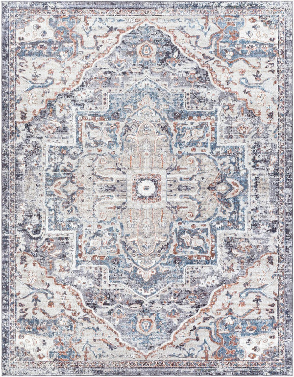 Livabliss Daytona Beach Traditional Runner Rug Polypropylene Blend for Hallways and Entryways Light Gray, Med 7'10" x 10' DYT2312-71010