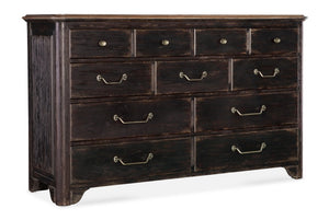 Hooker Furniture Americana Two-Tone Dresser With 11 Self-Closing Drawers, Cedar-Lined Bottoms & Felt-Lined Jewelry Tray 7050-90001-89