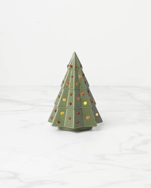 Lenox Kate Spade Evergreen Small Lit Tree Figurine Green, GREEN PORCELAIN 897070