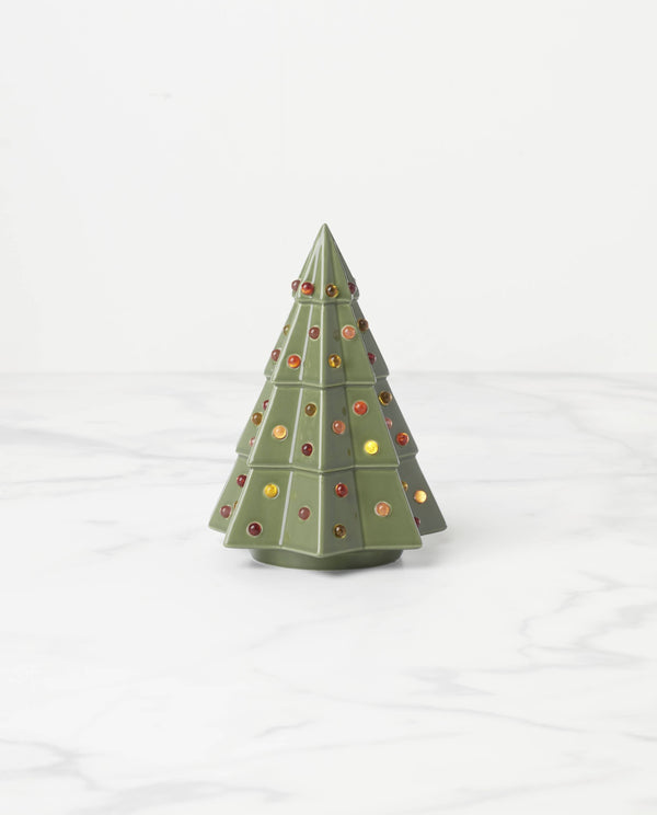 Lenox Kate Spade Evergreen Small Lit Tree Figurine Green, GREEN PORCELAIN 897070