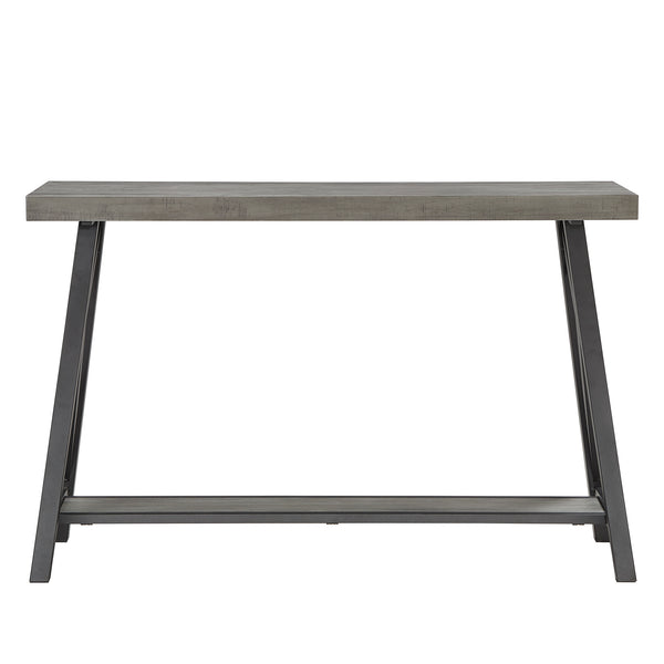 Homelegance By Top-Line Alastor Sofa Table with Shelf Grey MDF