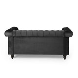 Christopher Knight Home® - Noble House - Brinkhaven Modern Glam Tufted Velvet Loveseat with Nailhead Trim