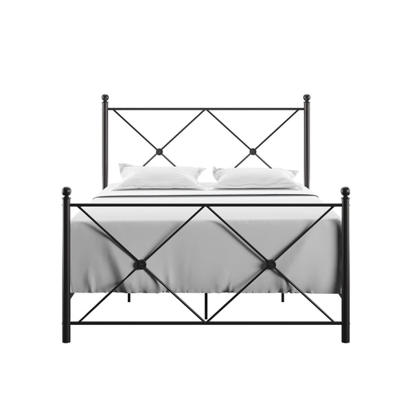 Homelegance By Top-Line Mila Double X Black Metal Bed Black Metal