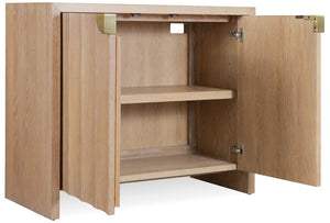 Hooker Furniture Commerce Willow Accent Cabinet With Light Oak Finish, Scalloped Doors, Soft-Close & Adjustable Shelf 7228-85144-82