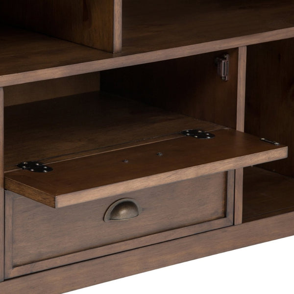 English Elm Redmond 72" Rustic Natural Aged Brown Tv Media Stand - Handcrafted Solid Wood With Ample Storage B136P158106-GIGA