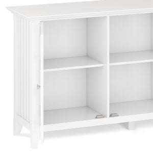 English Elm Acadian Wide Storage Cabinet - Elegant White Wood With Glass Doors & Adjustable Shelves For Any Room B136P158290