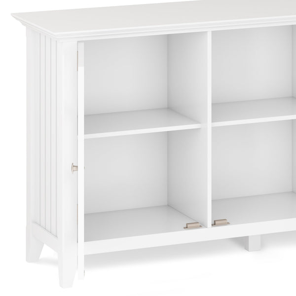 English Elm Acadian Wide Storage Cabinet - Elegant White Wood With Glass Doors & Adjustable Shelves For Any Room B136P158290