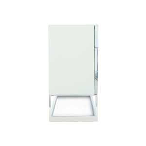 Bernhardt Bernhardt Parkhurst Dresser – High-Sheen White Lacquer, Polished Stainless Steel Frame, 7 Drawer Storage 382051