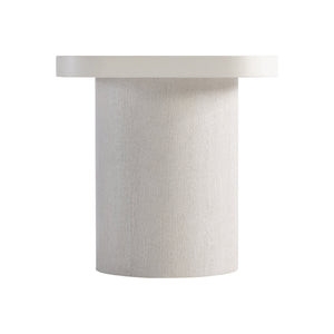 Bernhardt Bernhardt Ellison Side Table With Adobe Faux-Stone Top And Sandblasted White Ash Base, Adjustable Glides, Modern Transitional Appeal 553121