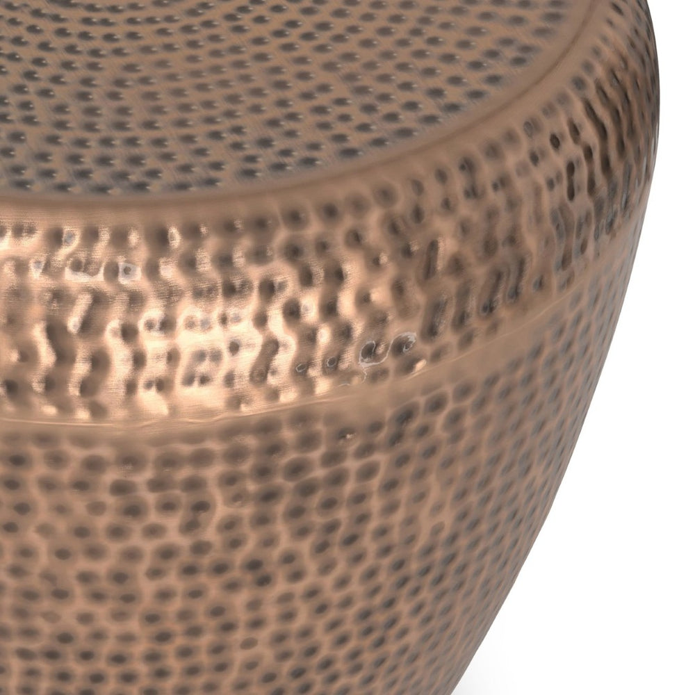 English Elm Preston - Handcrafted Antique Copper Drum Side Table - Modern Industrial Accent For Any Room B136P159008-GIGA