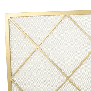 English Elm Christopher Knight Home® - FIRE Iron Single-Panel Fireplace Screen with Diamond Mesh Design, Ember Guard, Multiple Finishes 61126.00GLD