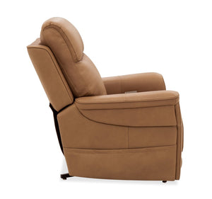 Hooker Furniture Lyra Semi-Aniline Top Grain Leather Power Lift Recliner With Wireless Charging, Cupholder, Lumbar Brown RC622-PHLL4-082