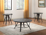 Steve Silver Portland Gray End Table - Ash Veneers, Iron Base - 24x24x24 - Living Room Side Table/Nightstand