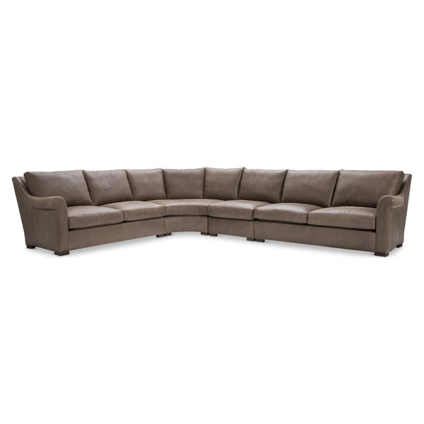 Bernhardt Bernhardt Keirnan Premium Leather Sectional with Rolled Arms and Sculpted Silhouette K2307