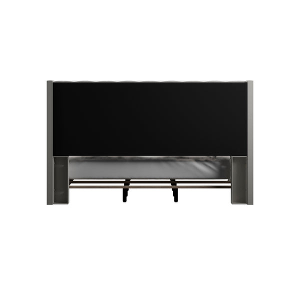 Homelegance By Top-Line Vaughn Faux Leather Crystal Tufted Bed Ivory White Faux Leather