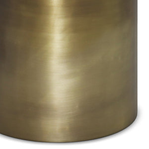 English Elm Corbin Handcrafted Metal Side Table in Antique Copper Finish — Industrial Round Cylinder End Table, 16" diameter x 21" high Gold B136P158995