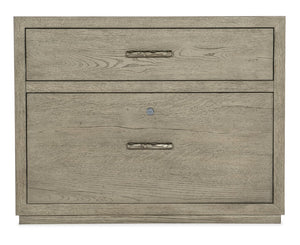 Hooker Furniture Linville Weathered Smoked-Gray Lateral File With Locking Drawer, Oak Grain, Antique Pewter Pulls 6150-10466-85