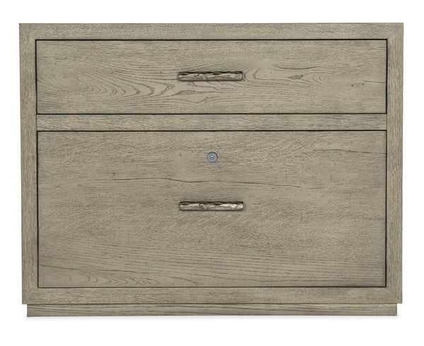 Hooker Furniture Linville Weathered Smoked-Gray Lateral File With Locking Drawer, Oak Grain, Antique Pewter Pulls 6150-10466-85