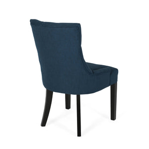 English Elm Cheney Tufted Upholstered Dining Chair Set with Solid Wood Legs for Modern Rooms 54181.00FNBLU